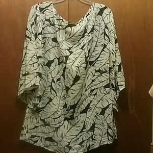 Black and white swim cover up